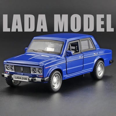 1:Modèle Réduit 32 Lada 2106 Voiture Alliage Jouet Portes Ouvertes Son Lumière Modèles de Véhicules Métal Moulé Sous Pression Jouets Collectionnables Vintage Cadeaux