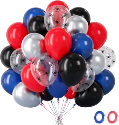 Zakdoek met rode, zwarte en blauwe ballonnen, 62 stuks