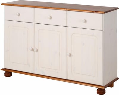 Mette Dressoir met 3 Deuren en 2 Lades - Massief Grenenhout - 120 x 34 x 77 cm