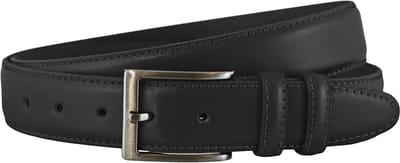 Landley Leren Zwarte Heren Pantalon Riem - Nette Broekriem - Volnerf Leer - 3.5 cm Breed - Zwart - Lengte totaal 110 cm / Riemmaat 95