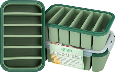 Bourgini Frosti Bits – Diepvriesbakjes set – 3 Siliconen Meal Prep Bakjes – 6 Vakken per Bakje (6 x 200ml) – Voordeelset – Lekvrij – BPA-vrij