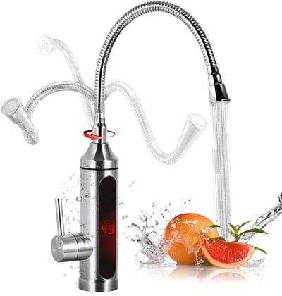 Cosensi - Elektrische Waterkraan - Keuken - 3000 Watt - 360 Graden Rotatie - Hot Water Tap - Voor Binnengebruik - Zilver