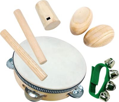 Houten Muziekinstrumenten Set voor Kinderen Vanaf 3 Jaar - 8 Delig Mini Orkest voor Ritmegevoel