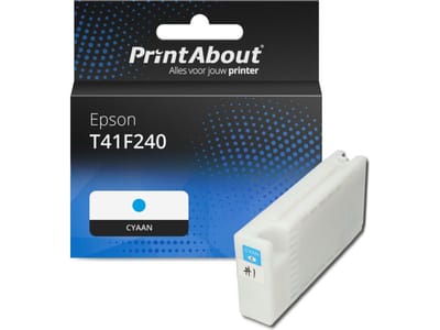 PrintAbout huismerk Inktcartridge T41F240 Cyaan Hoge capaciteit Geschikt voor Epson