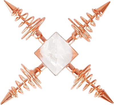 Kristallen Piramide Energiegenerator - Helende Kristallen Feng Shui Decoratie - Positieve Energie Creëren - Koperen Spoel met 4 Punten