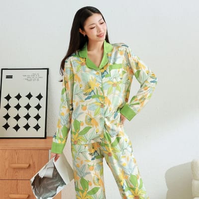 Herfst Cartoon Pyjama's, Dames IJszijde, Schattige Zoete Huis Kleding Die Buiten Gedragen Kan Worden, Pyjama's Met Circus Thema Print XXXL beige