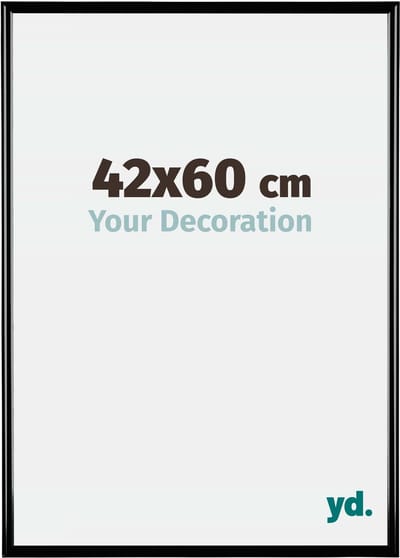 Your Decoration - Fotolijst 42x60 cm - Kunststof - Zwart Hoogglans - Bordeaux