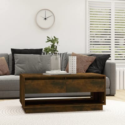 vidaXL - Salontafel - 102,5x55x44 - cm - bewerkt - hout - gerookt - eikenkleurig