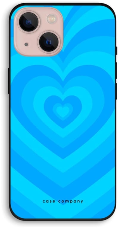Case Company® - Hoesje geschikt voor iPhone 13 hoesje - Hart Blauw - Biologisch Afbreekbaar Telefoonhoesje - Bescherming alle Kanten en Schermrand