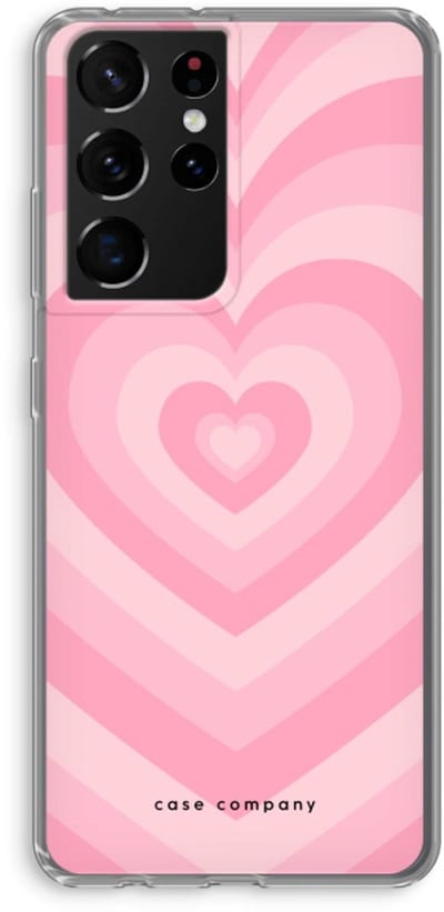 Case Company® - Hoesje geschikt voor Samsung Galaxy S21 Ultra hoesje - Hart Roos - Soft Cover Telefoonhoesje - Bescherming aan alle Kanten en Schermrand