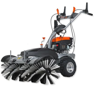Thermische veegmachine - FUXTEC FX-KM1196 - 173cm3 - Optie: veegborstels, sneeuwschuiver, afvalverzamelaar