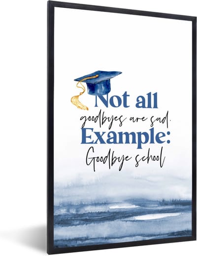 Fotolijst incl. Poster - Afgestudeerd - Diploma - Studenten - Spreuken - 40x60 cm - Posterlijst