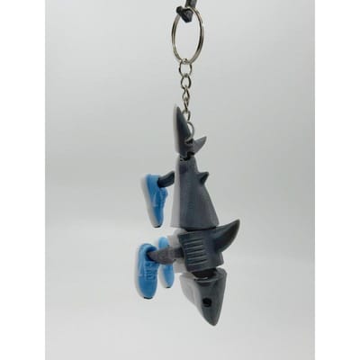 3D Geprint Houten Stokje Haai Sleutelhanger Creatieve Huisdecoratie Leuk Verjaardagscadeau Bureaublad Ornament white