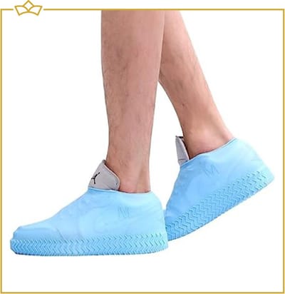 ATTREZZO® Siliconen regen overschoen – duurzaam - waterdicht en anti slip – Blauw - maat 36-38
