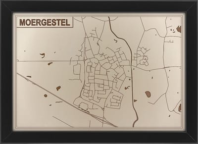 Houten stadskaart van Moergestel