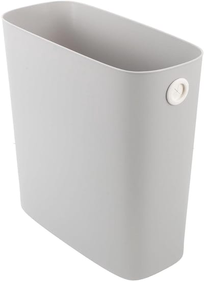 Smalle Prullenbak - Afvalbak Toilet - Ruimte Besparen - Antislip Ontwerp - 11 x 10.6 x 4.9 inch - Lichtgrijs