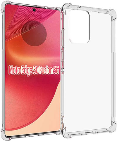 MobyDefend Hoesje - Geschikt voor Motorola Edge 50 Fusion - Transparante Shockproof TPU Backcover - Verstevigde Hoeken - Volledig Doorzichtig