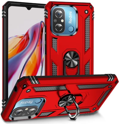 Coverup Hoesje - Geschikt voor Xiaomi Redmi 12C Hoesje - Coverup Ring Kickstand Back Cover - Rood