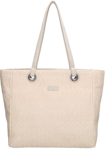 Beagles Formentera Shopper - Rotan - Riet - Praktisch - Tote Bag - Dames Tas - Crème