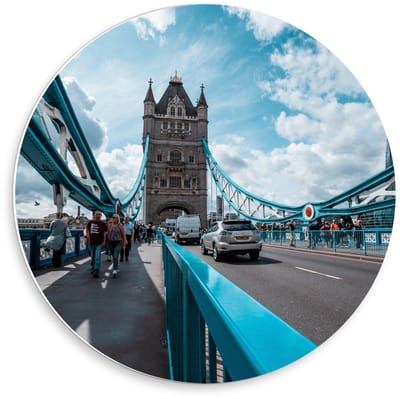 KuijsFotoprint - Schilderij - Tower Bridge. Verenigd Koninkrijk - Blauw En Bruin - 50 X 50 Cm