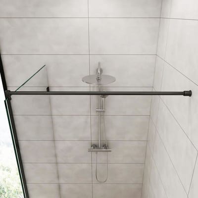 Stabilisatiestang Douchewand Muurmontage Rond 125 cm - Zwart Geborsteld