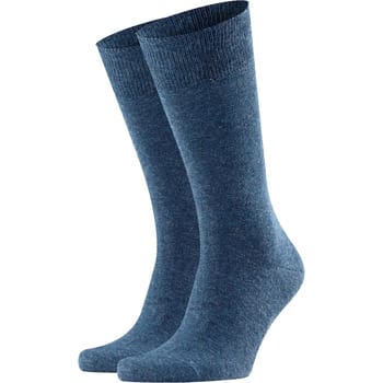 FALKE Swing 2-Pack eenkleurig katoen multipack sokken heren blauw - maat 43-46