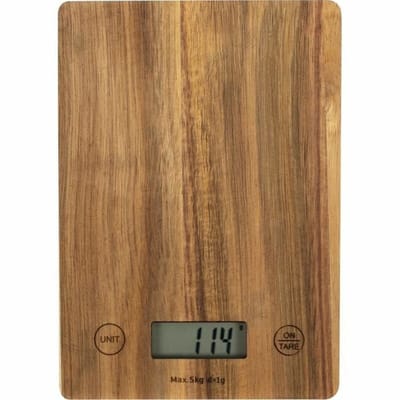 Elektronische keukenweegschaal - LIVOO - DOM492 - Acacia schaal - Max. 5 kg - 4 meeteenheden - LCD-display