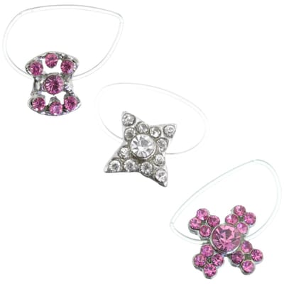 Behave - Teenring - Set van 3 teenringen – Roze kristallen – Boho & Summer trend – Nikkelvrij
