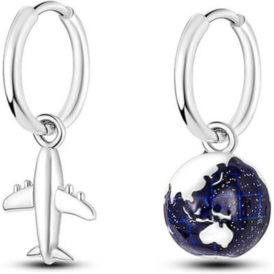 Nieuwe Mode 925 Zilverkleurige Oorbellen Aarde Vlak Oorbellen Hart Hoepel Oorbellen voor Vrouwen Sieraden Cadeau Voor Vriendin Vrouw wit