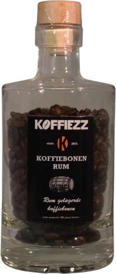 Koffiezz cadeau fles met bijzonder gebrande koffiebonen