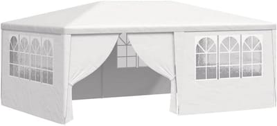 Partytent met Zijwanden - Feesttent Paviljoen - Buitenfeesten Ontvangen - UV Waterbestendig Frame - 4x6 Meter - Wit