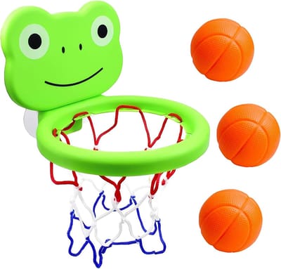 Mini Basketbal Set - Badspeelgoed Kinderen - Douche Pret - Met Zuignappen - 10x10x10 cm - Groen