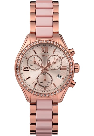 Timex Timex Classic Premium Quartz Analog Chronograph Roségoudkleur Case: 100% Alloy| Bracelet: 100% Alloy 38 mm TW2V74700AJ, TW2V74800AJ, TW2V74900AJ, TW2V75000AJ