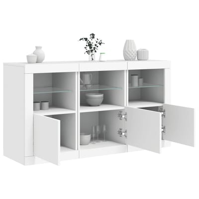 vidaXL - Dressoir - met - LED-verlichting - 123x37x67 - cm - wit