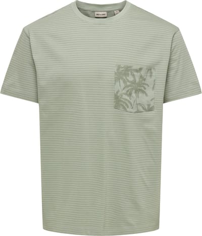 ONLY&SONS - ONSFRED STRIPE LIFE RLX LEAF SS PCKT TEE - Heren - T-shirts