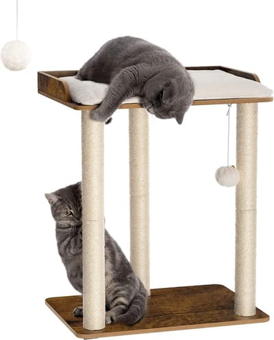 Famanu - Vintage krabtoren voor binnen, decoratieve kattenboom met stijl