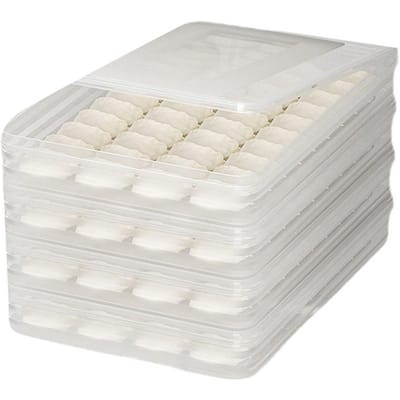 Boîte à boulettes de réfrigérateur empilable grande capacité lavable au lave-vaisselle conteneur de stockage de boulettes de congélateur pour