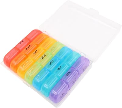 Grote wekelijkse pillenorganizer voor medicatie, vitamines en supplementen - 7 dagen, 3 keer per dag, draagbare pillendoos