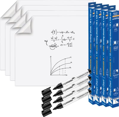 Legamaster Magic-Chart whiteboard folie XL 90x120cm wit | 4 STUKS