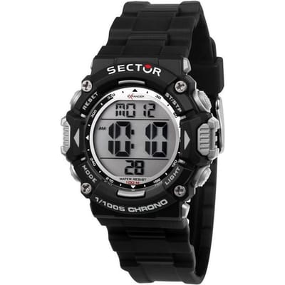 Sector EX-32 Digitale Zwarte Polyurethaan Band Quartz R3251544001 100M Herenhorloge gray