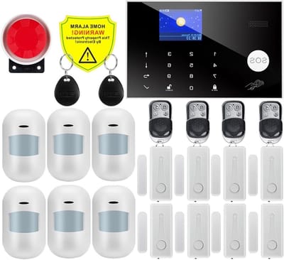 Huisbeveiligingssysteem - Smart Alarm - Inbraakpreventie - Wifi GSM Connectiviteit - 180 mm - Zwart
