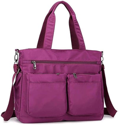 Dames Handtas - Schoudertas Reistas - Weekend Weg - Waterdicht Nylon Materiaal - 30 x 15 x 25 cm - Paars