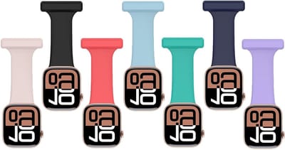 Zachte Silicoon Pin Fob Horloge Broche Straps, Vervangende Horlogeband voor Apple Watch 42mm 44mm 45mm 49mm, 7 Stuks, Comfortabel en Duurzaam