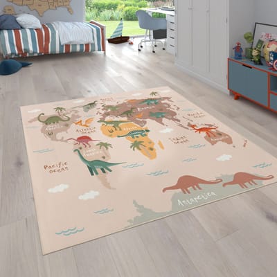 Paco Home Kindertapijt Laagpolige Vloerkleden Voor Kinderkamer Speelkleed Meerkleurig 200 cm Quadrat
