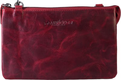 Arrigo Tasjes Dames Extra groot - Schoudertasje - 184-3R - Festival Tasje - Leer - Rood