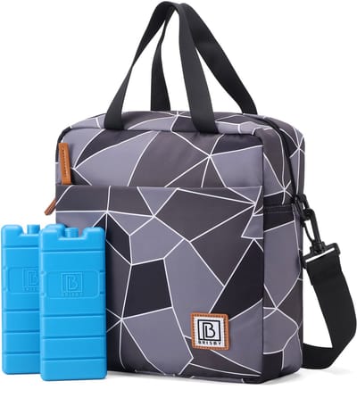Brisby 4 Laags Geïsoleerde Koeltas - Lunchtas 7 liter - Abstract Grijs en Zwart
