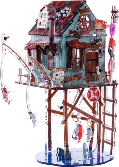 3D Miniatuur Huis Puzzel Kat - Acryl Bouwpakket Decoratie