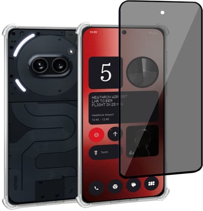 Geschikt voor Nothing Phone 2a / 2a Plus - Hoesje + Privacy Screenprotector – Privé - Gehard Glas Cover