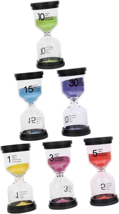 Decoratieve Zandloper - Zandloper Timer - Tijd Management - Duurzaam Kunststof - 45x45x45mm - Diverse Kleuren