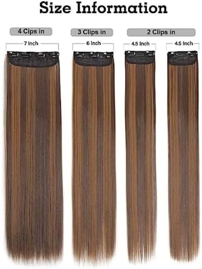 Clip-in hairextensies met golvend synthetisch haar - 24 inch